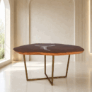 Epoxy Resin Glass and Wood Centre Table - Live Edge Wood