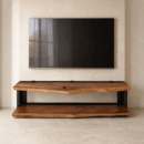 Live Edge Alive TV Unit – Handmade Wooden Entertainment Shelf