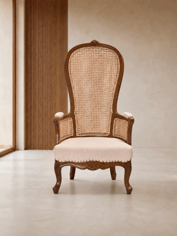 Solid Wood Maharaja Chair – Cane Back Royal Comfort