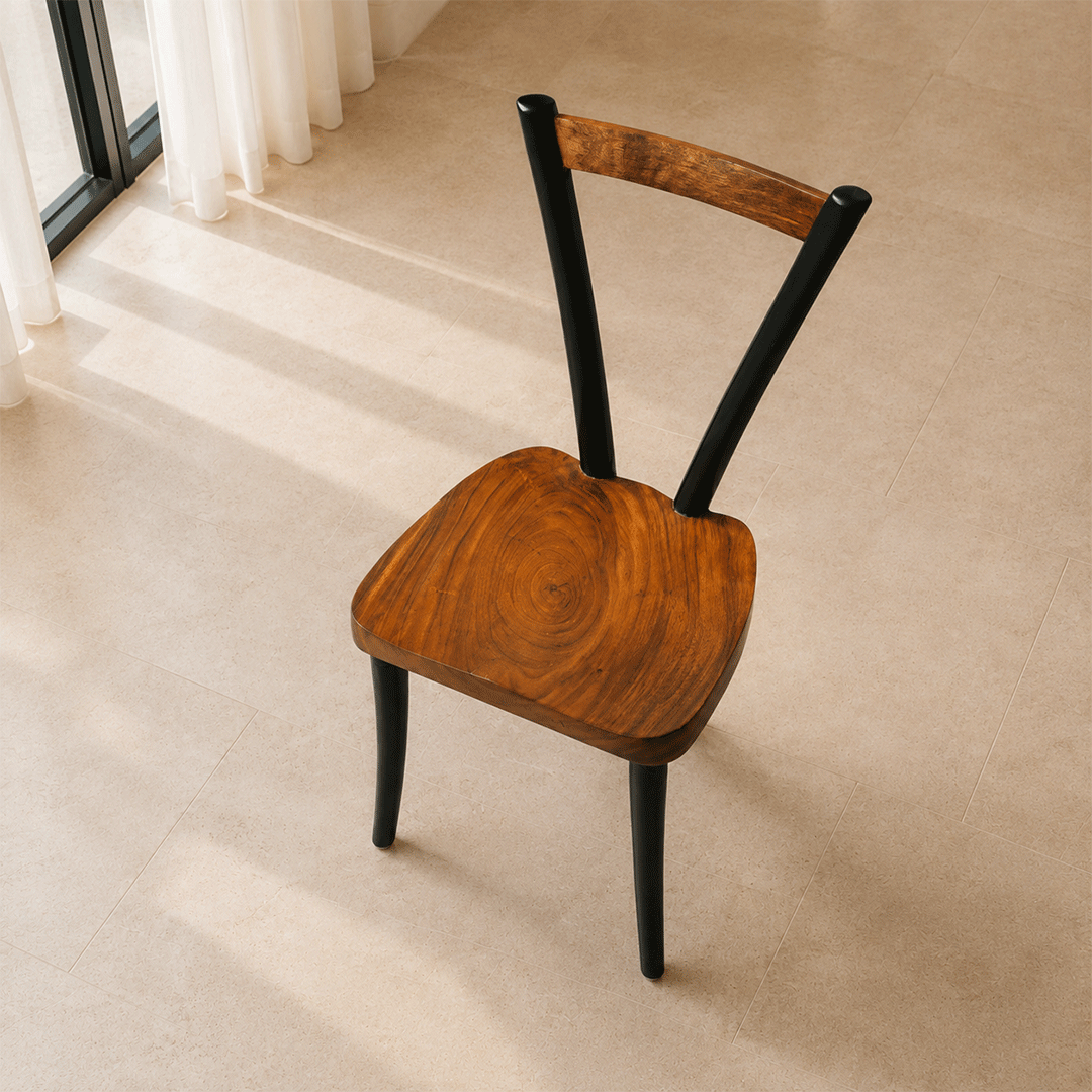 Live Edge 3-Legged Wooden Chair - Image 4