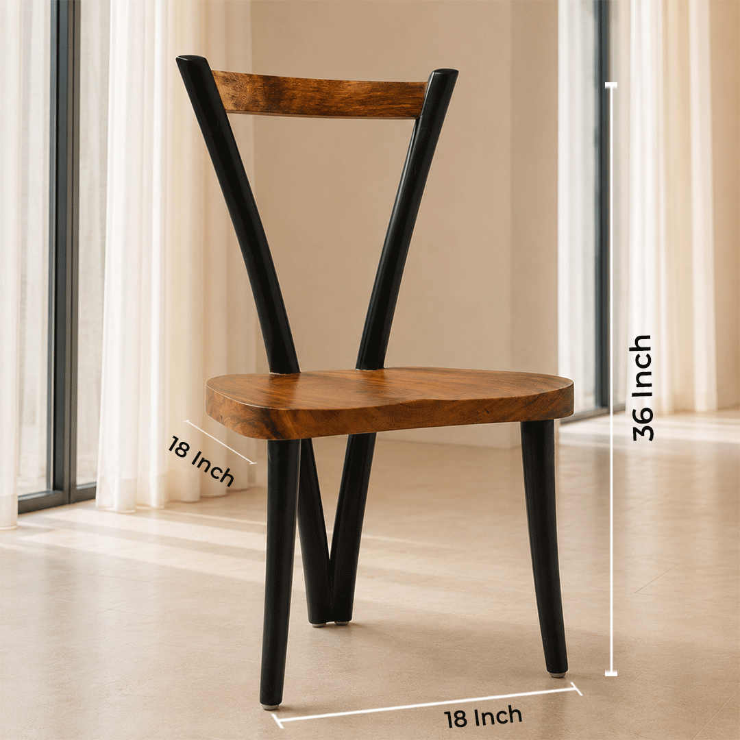 Live Edge 3-Legged Wooden Chair - Image 5