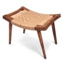 Custom Made Solid Wooden Jute Stool – Handcrafted Comfort
