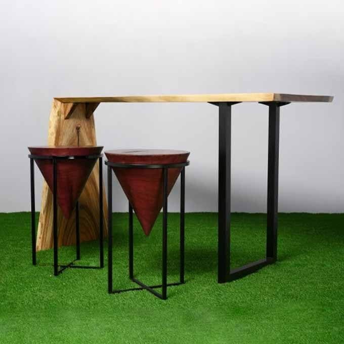 Live Edge Mitered Bar Table - Image 2