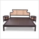 Custom Made Black Ash Cane Bed with Open Grain Finish