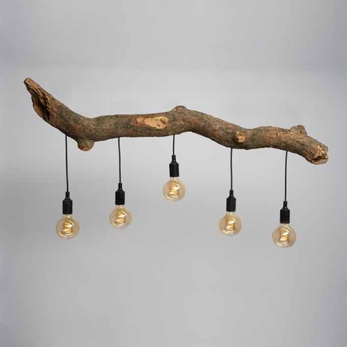 Custom Made Live Edge Solid Wood Chandelier