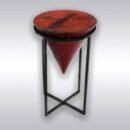 Solid Wooden Inverse Cone Bar Stool – Purpleheart Elegance