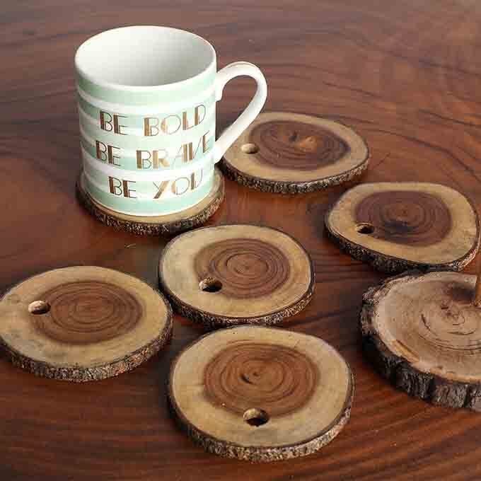Wooden Coaster Set of 6