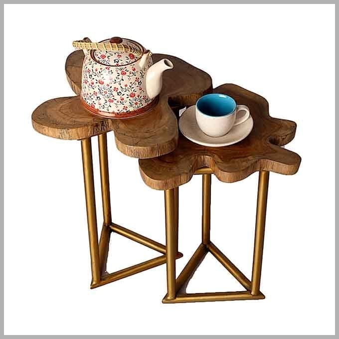 Live Edge Golden Triangle Tea Table