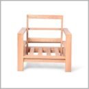 Wooden Meditation Lounge Chair with Mattress Padding