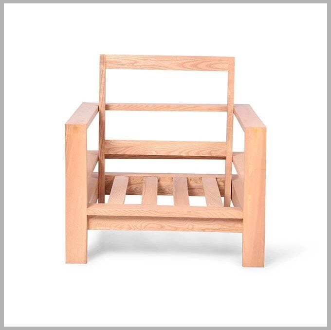 Wooden Meditation Lounge Chair with Mattress Padding