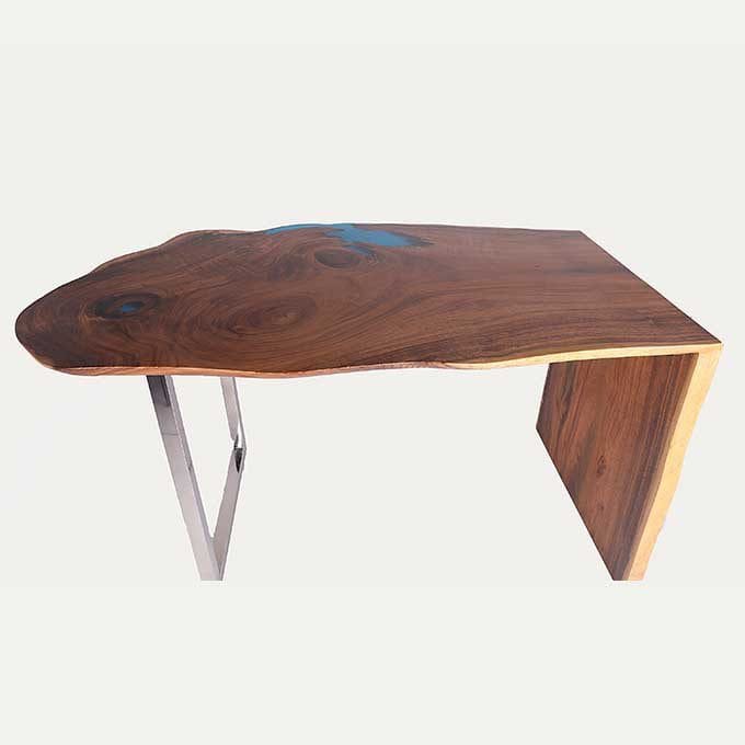 Epoxy Resin Ocean Bar Table - Live Edge Wood - Image 4