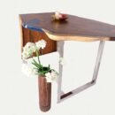 Epoxy Resin Ocean Bar Table - Live Edge Wood