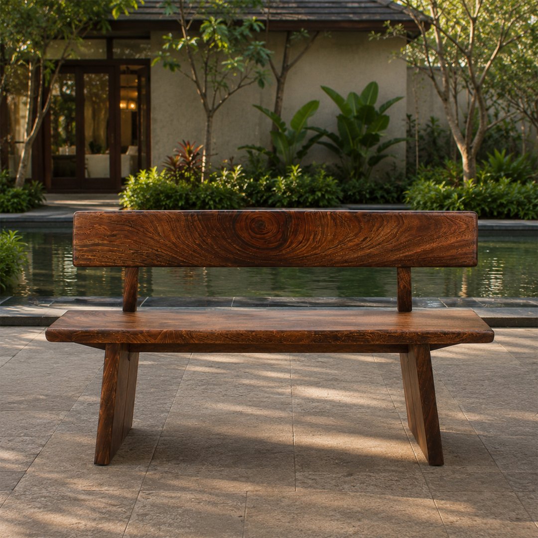 Solid Wooden A Cute Angled Bench