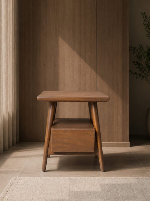 Wooden Bed Side Table – Nightstand Storage Design