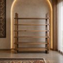 Solid Wooden Burma Teak Book Shelf – Handcrafted Detailed Design