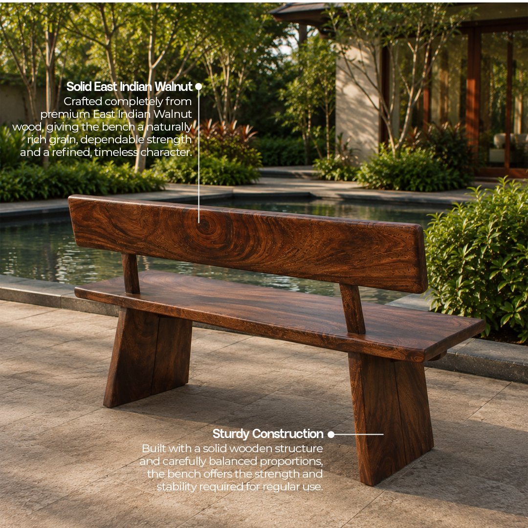 Solid Wooden A Cute Angled Bench - Image 2