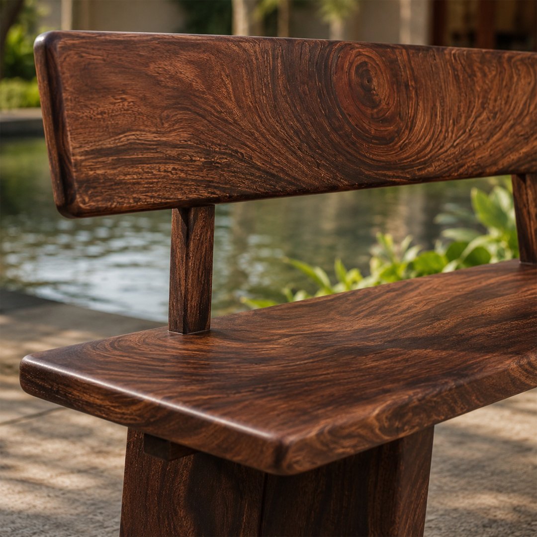 Solid Wooden A Cute Angled Bench - Image 4