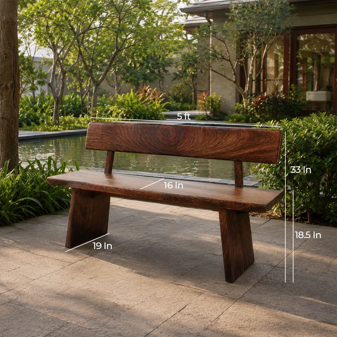 Solid Wooden A Cute Angled Bench - Image 5