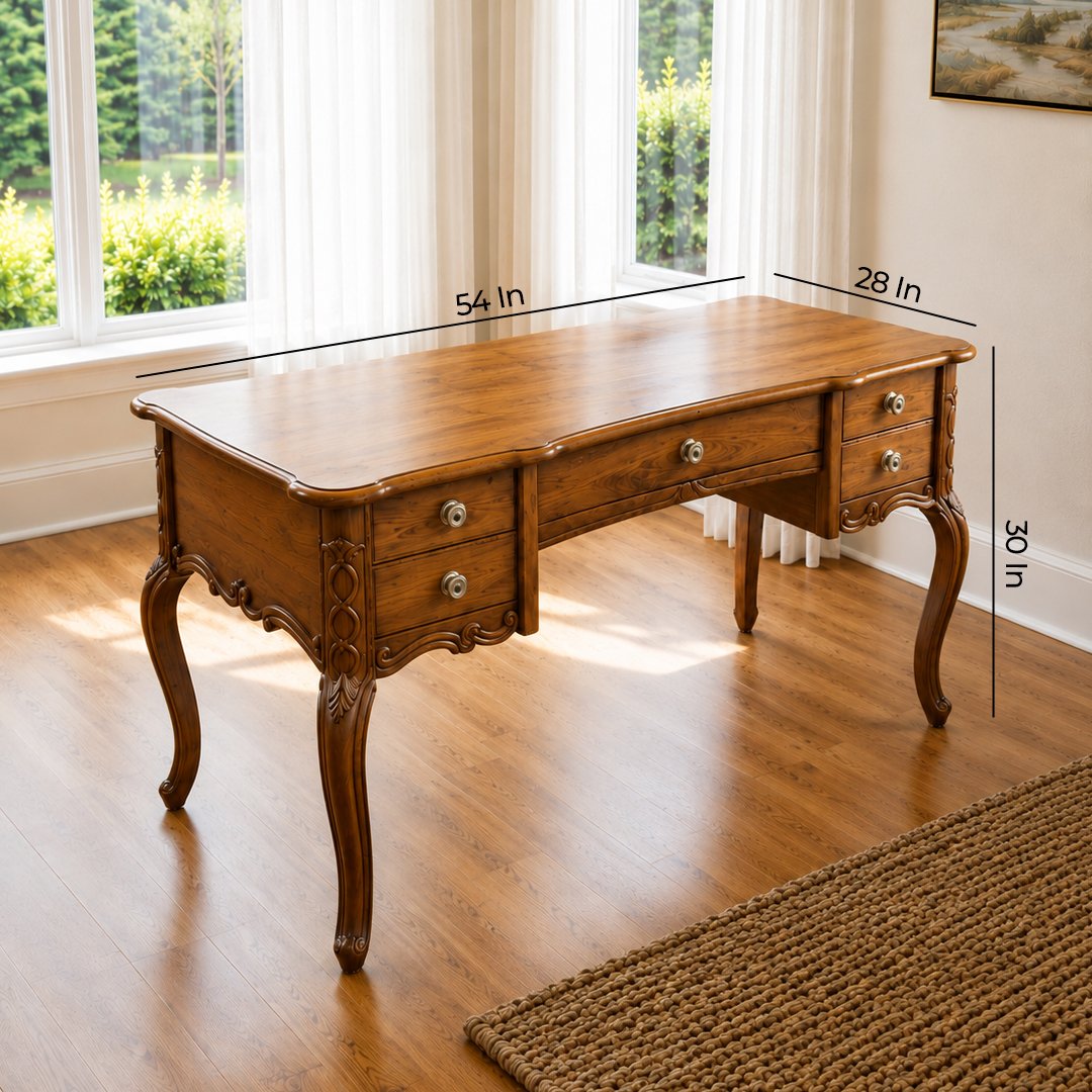 Solid Wooden Mid Centuried Study Table - Image 6
