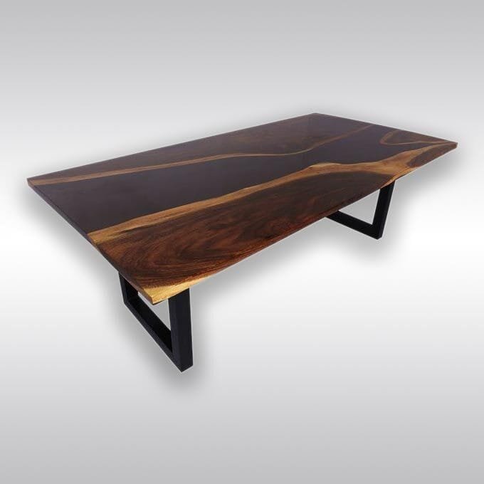 Epoxy Resin Black River Dining Table