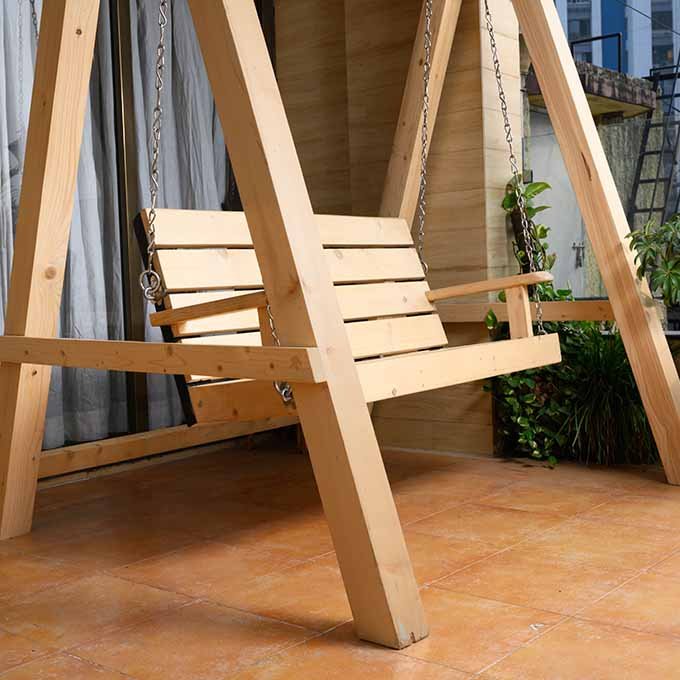 Solid Spruce Wood Outdoor Stand Swing Jhula - Image 3