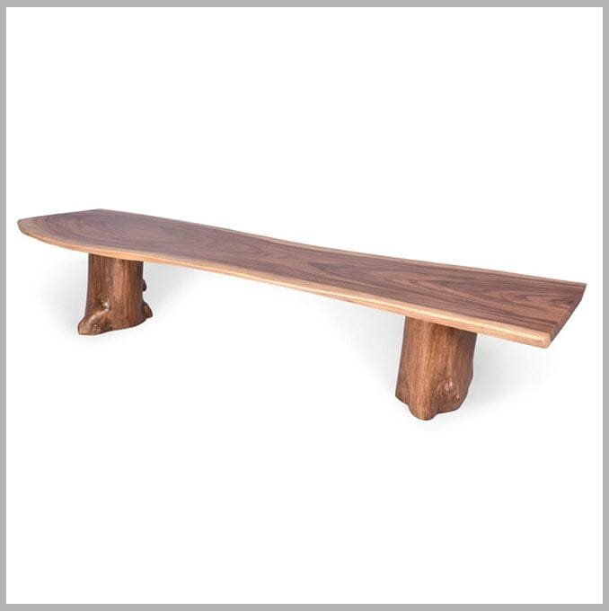 Live Edge Bench With Stump Supports