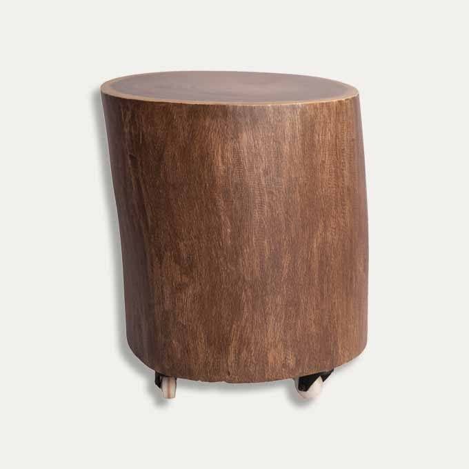 Live Edge Stump Table with Wheels – East Indian Walnut - Image 3
