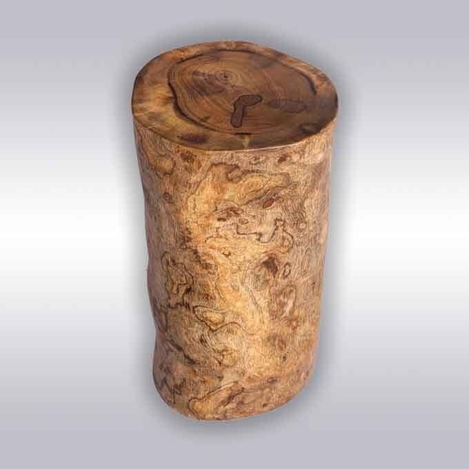 Solid Wood Log Seating – Natural Mango Wood Stool for Garden
