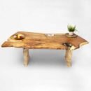 Live Edge Stoned Leg Table