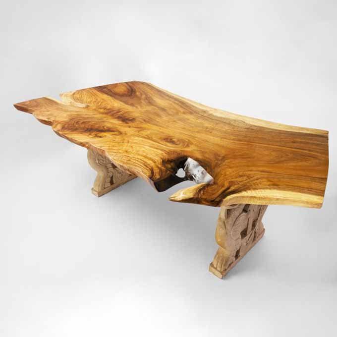 Live Edge Stoned Leg Table - Image 2